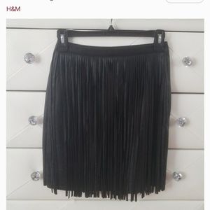 Faux Leather Fringe Mini Skirt Forever 21